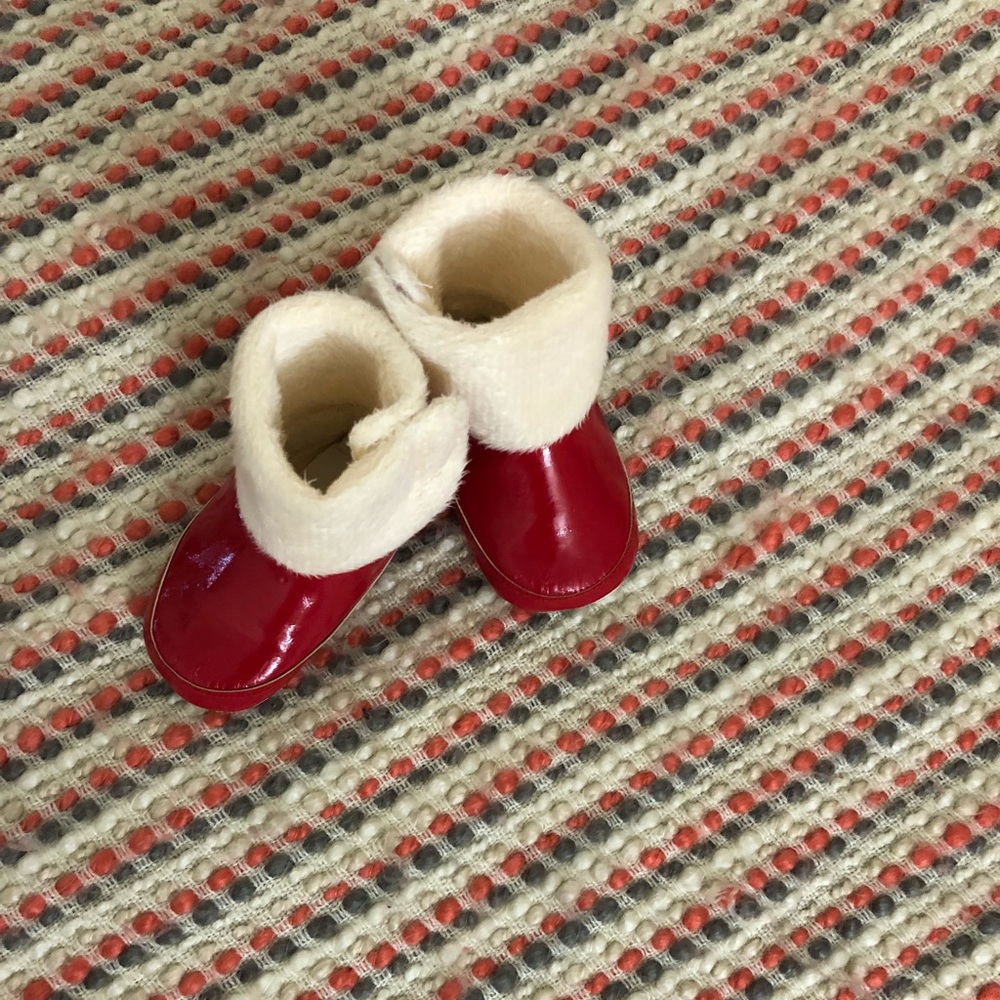 Baby girl red christmas boots. Size 3,5 - 4